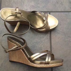 Ralph Lauren metallic leather upper shoes 8 M